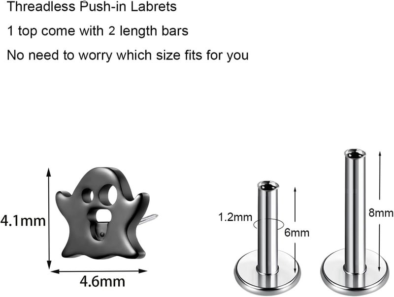 TOMIDES 1Pcs G23 Titanium Flat Back Earrings Studs 16g F136 Implant Grade Titanium Labrets Press Fit Threadless Push In Dainty Cartilage Helix Conch Lobe Lip Tragus Piercing Jewelry - Image 2